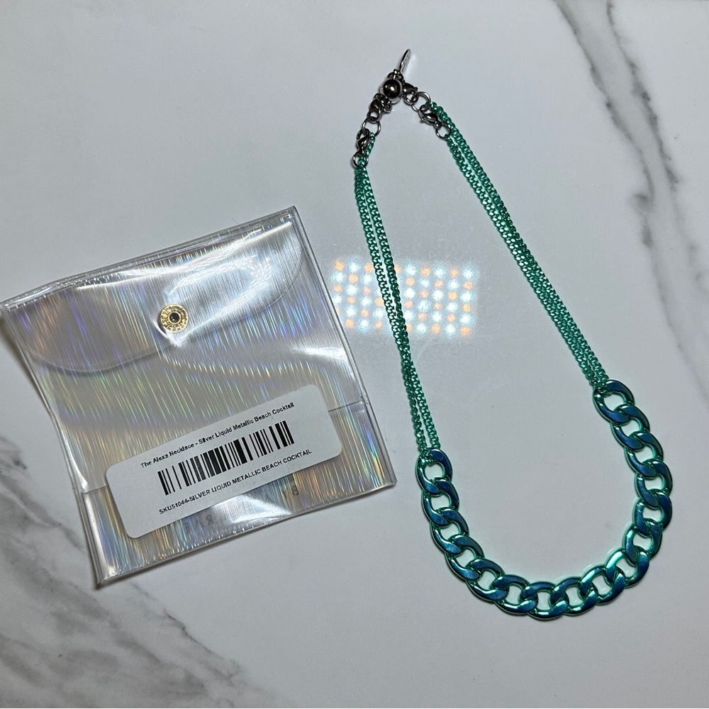 BAR by Alexa Rae The Alexa Necklace - Silver Liquid Metallic Beach Cocktail
